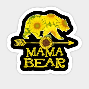 Mama Bear Sunflower T Shirt Funny Mother Father Gift Sticker